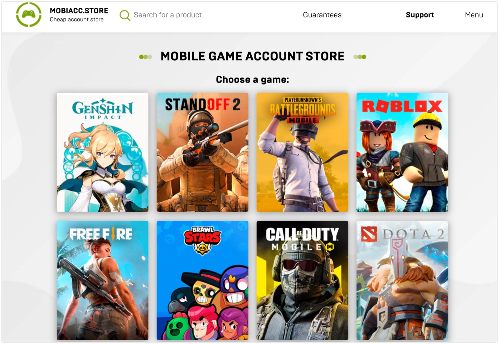 MobiAcc.store — мобильные игры